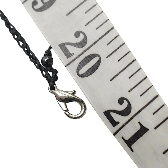 Glass Beads Kokopelli Pendant Braided Cord Necklace Silver Tone Vintage - Picture 8 of 8